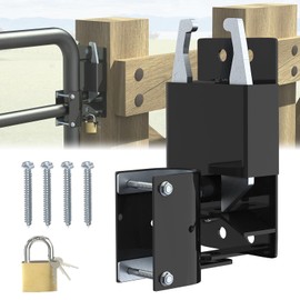 2 Way Farm Gate Latch Heavy Duty - Fence Gate Latch for Metal Gates with Padlock, Anti-Sag Two Way Livestock Fence Gate Latch Hardware for Horse Corrals, Ranches, Pastures, Pet Cages, Stables
