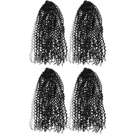 Ipetboom 4pcs Crochet Braids Hair Wigs for Women Twisted Curly Ends Lightweight Synthetic Braid Extensions for Dancing Shopping and Casual Occasions