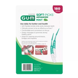 Sunstar GUM Soft-Picks Advanced Soft & Flexible Mint On the Go Case, 180-count