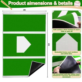 6x4 ft Baseball and Softball Hitting Mat with Non-Slip Backing