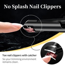 EBEWANLI Toe Nail Clippers for Men with Catcher, 15mm Wide Jaw Opening Mens Nail Clippers, Large Toenail Clippers for Thick Toenails or Tough Fingernail, Heavy Duty Nail Cutter Trimmer