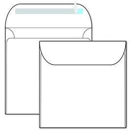 Bright White Square Envelopes with Self Seal - 6" x 6" - Thick 70lb Text - 40 Envelope Pack
