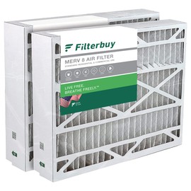 Filterbuy 21x27x5 Air Filter MERV 8 Dust Defense (2-Pack), Pleated HVAC AC Furnace Air Filters Replacement for Trane Perfect Fit (Actual Size: 20.56 x 26.13 x 4.97 Inches)