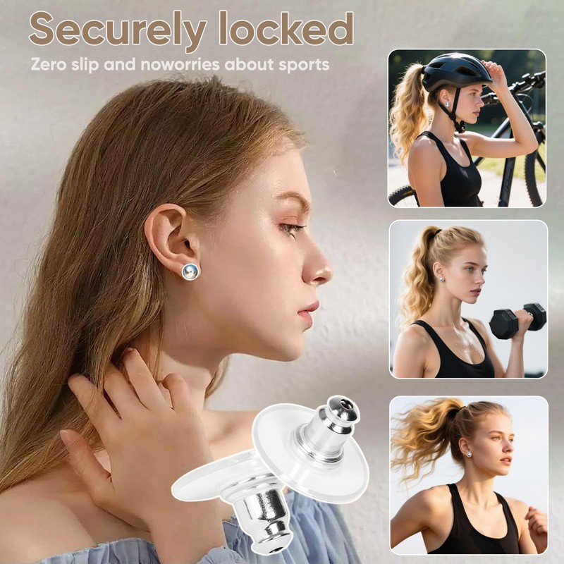100PCS Clear Plastic Earring Backs: Non-Slip Safety Earring Back for