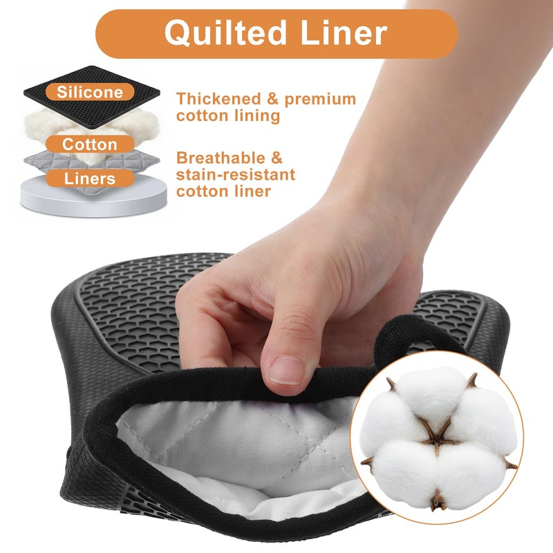 6 Pcs Oven Mitts and Pot Holders Sets for Kitchen,