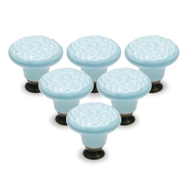 Seimneire 12pcs Sky Blue Cabinet Knobs, Retro Ceramic Dresser Knobs, 34mm / 1.3" Drawer Knobs Door Knobs Drawer Pulls Dresser Handles with Mounting Screws