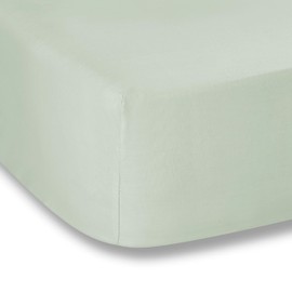Plain Dyed Cotton Percale Green 200TC Fitted Sheet 180 x 200 cm