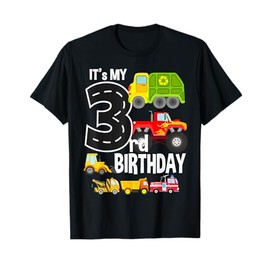 It's My 3rd Birthday Construction Monster Garbage Trucks T-Shirt