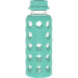 Lifefactory 9 Ounce Baby Bottles Glass Bpa Free With Silicone Sleeve Leakproof Flat Cap
