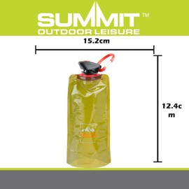 VFM e-Store - Collapsible Water Carrier Flip Top Lid Thick Plastic - Camping, Travel Holiday Accessories for summer - 12.4cm x 15.2cm Green X 1