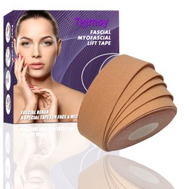 Tifimoy Anti-Wrinkle Patches, Face Tightening Tape, Face, Eyes, Neck, Chin, Forehead Reducer, Liting Tape, Improving the Facial V Line and Hiding Wrinkles, 2.5 cm x 500 cm (Nude)