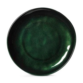 G.E.T. Enterprises 10.5" Organic Shape Round Coupe Plate Melamine Plastic, Cosmo Collection CS-10-CSG-EC, Green (Pack of 4)