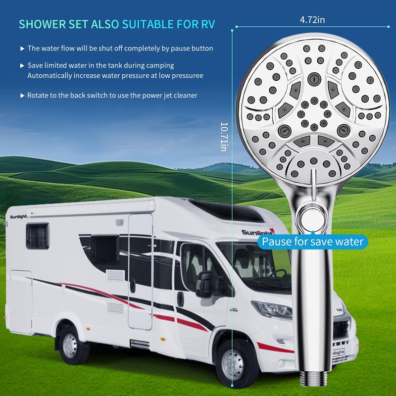 WATFIGBY RV Shower Head with Hose, Shower Head with Handheld,