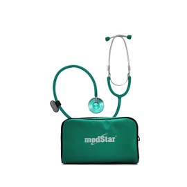Medstar - Baumanometro Aneroide Medstar Kit con Estetoscopio de una Campana FULL COLOR (Verde)