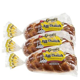 Green's Braided Egg Callah Bread, 3 Pack 16 oz. Shabbat Challah Breads for your Holiday, Sweet Butter Brioche-like Texture, OK Certified Kosher and Pareve, Dairy Free and Nut Free, Traditional Bread makes Perfect French Toast or a Tasty Sandwich