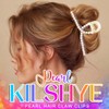Kilshye Pearl Hair Claw Clips Medium Hair Jaw Clamps Styling