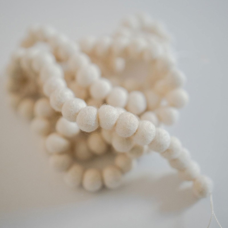 Felt Ball Snowflake Garland, 6 Feet 115 Wool Mini Pom