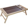 Mesa Plegable de Madera para Cama con Portavasos – Ideal