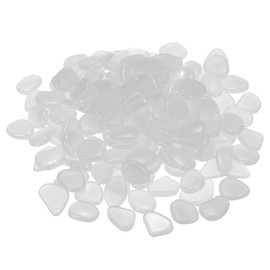 MECCANIXITY 300pcs Glow Rocks 20-30mm Glow Pebbles Decoration in The Dark Luminous Stones Decor DIY Decorative White for Garden, Potted Plant, Fish Tank