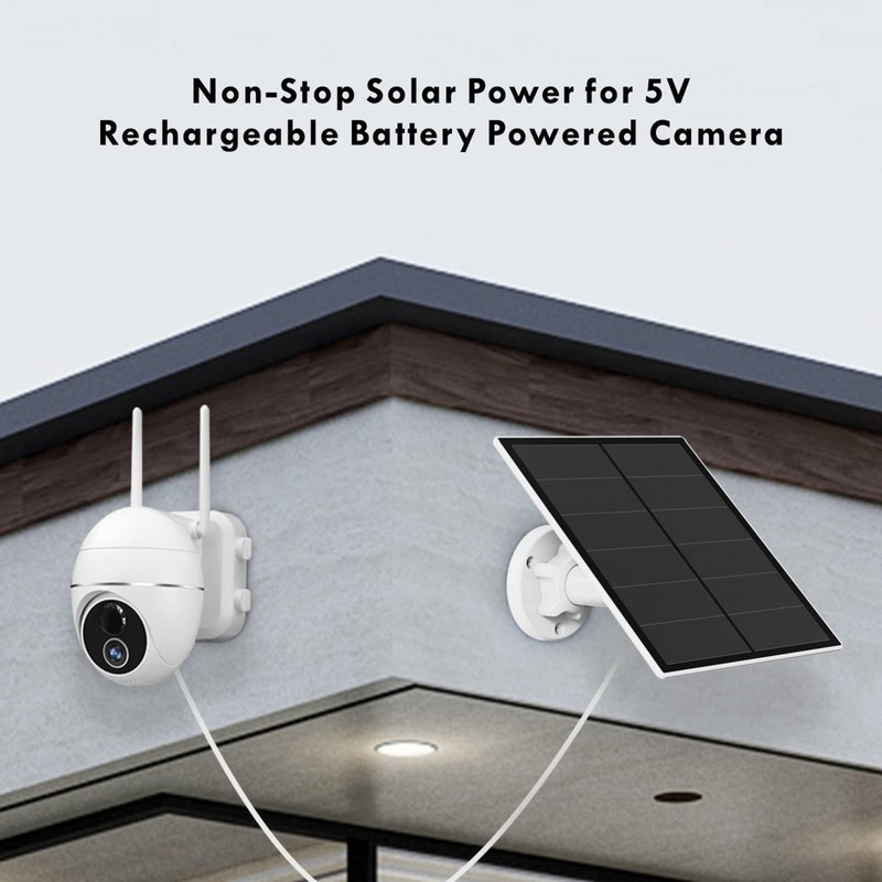 5W Solar Panel for Security Camera Outdoor, 5V USB Solar