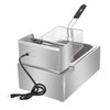 Stainless Steel Deep Fryer, 6.3QT/6L Capacity, 2500W, Temperature Range 140℉-392℉,