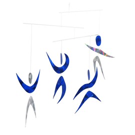 Four Classic Montessori Visual Mobiles, Munari, Octahedron, Gobbi, Dancers, Optional Gobbi Colors, Blue, Green, Pink (4 Mobiles with Blue Gobbi) Montessori Mobile