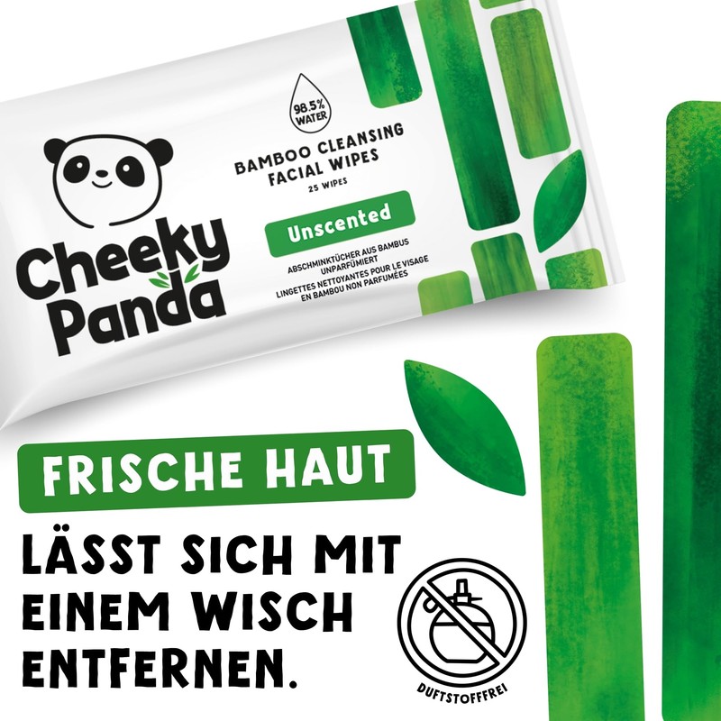 The Cheeky Panda Bamboo Make-Up Wipes | Unscented | 25