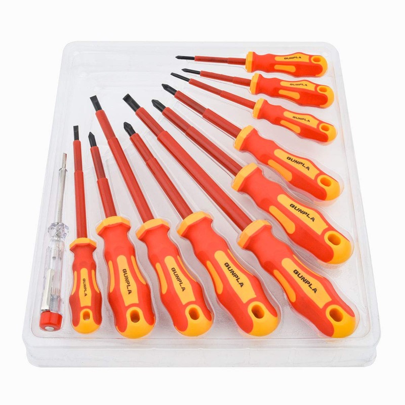 Gunpla 11 Pieces VDE Insulated Screwdriver Set, 1000V with Black