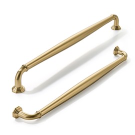 khtumeware 10 Pack 8 Inch(203mm) Brushed Brass Cabinet Pulls Warm Gold Cabinet Handles Heavy Duty Solid Cabinet Hardware for Cupboard Drawer Pulls Dresser Handle