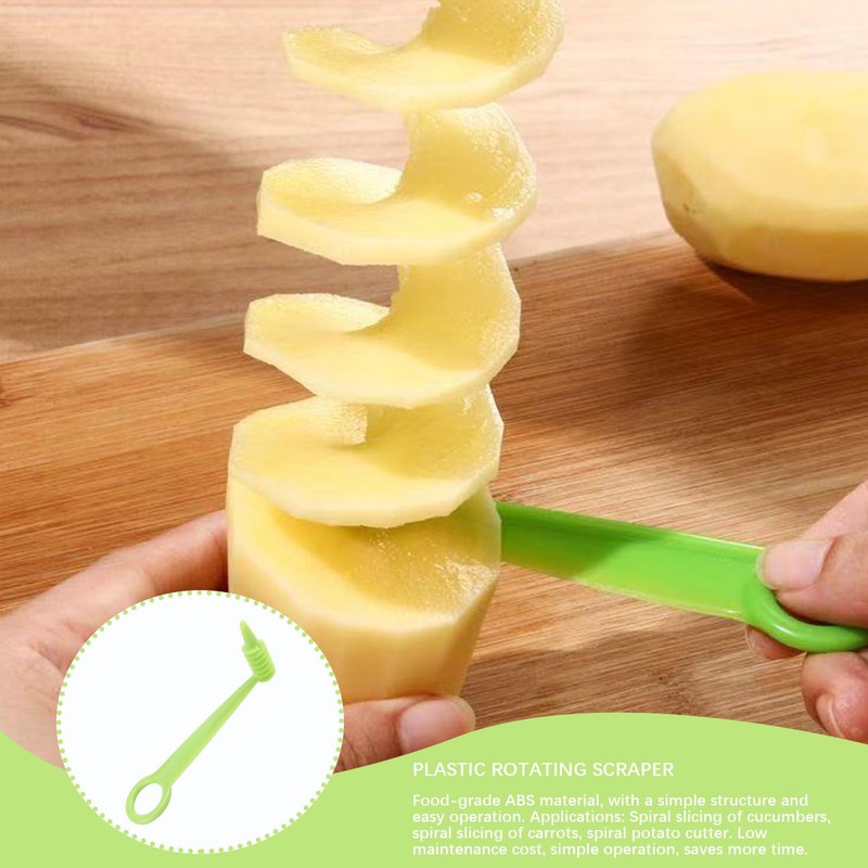 2pcs Potato Spiral Cutter Stainless Steel Plastic Spiral Cutter Knives