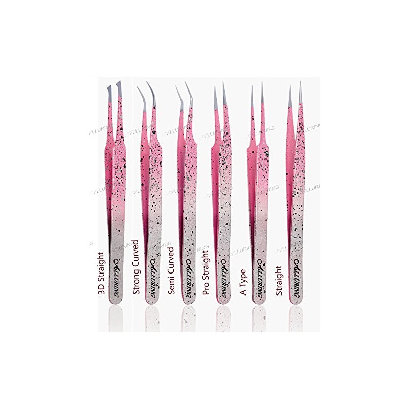 Alluring Ombre Silver Pink with Black Speckles Tweezers