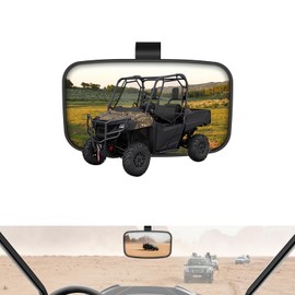 LitMiRaCle Center Rear View Mirror Compatible with Honda Pioneer 520 2021-2025/500 2015-2023, Pioneer 700 2017-2025 Accessories, Adjustable High-definition Interior Center Convex Rearview Mirror