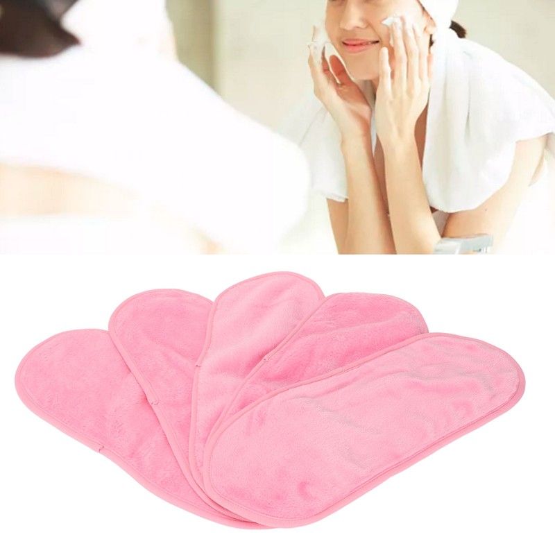 5pcs Coral Fleece Makeup Remover Towel Home Beauty Salon Reusable