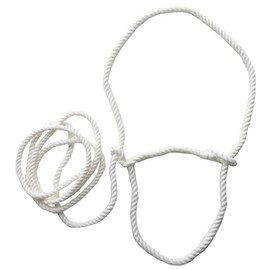 Equine Outlet Adjustable Small Rope Halter - Pony, Sheep, Llama, Section A, Shetland, Calf (White)
