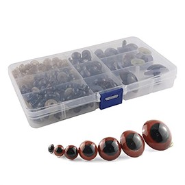 E-outstanding Animal Plush Toy Safety Eyes Brown Two Color Art Eyes DIY Accessories Boxed Plush Toys Doll Animal Puppet Craft, 71 Pairs