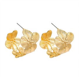 TTPSRY Earrings for Women Girls Elegant Vintage Flower Earrings Gold-Plated Earrings Hypoallergenic Hoop Earrings Jewellery Gift, Alloy Steel