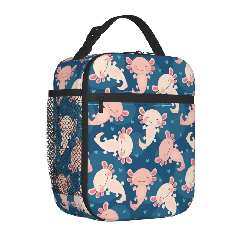 Yilad Axolotl Lunch Box Insulated Reusable Lunch Bag Cooler Bag