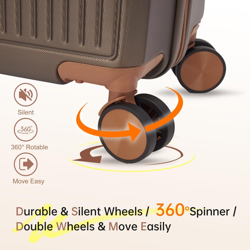 Hulsin Carry on Luggage with Spinner Wheels, 22x14x9 Airline Approved