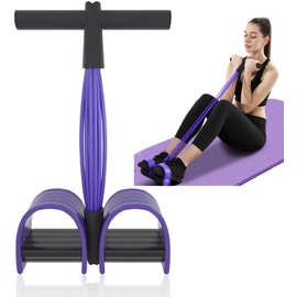 Multifunction Resistance Training 6 Tube Pedal Resistance Band Sit-up Pull Rope Fitness Pedal Exerciser Tension Rope Sport Trainer Equipment for Legs Fitness Arm Slimming Training