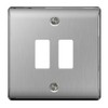 BG Electrical GNBS2 Nexus Metal Brushed Steel 2 Module Frontplate