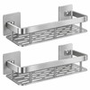 2pcs Aluminum Alloy Bathroom Shower Shelf – No-Drill Shampoo Rack