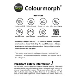 Thermoworx Colourmorph. Hand mouldable Multi-use thermoplastic. Melt, Mould and Reuse. (White)