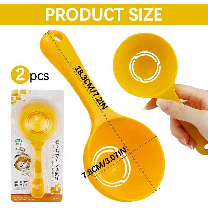 DOERDO 2PCS Plastic Rice Paddle Food Service Spoon Semicircular Rice