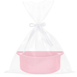 powerking Small Woven Basket with Gift Bags and Ribbons, Empty Decorative Gift Chest Box for Women Men, Hamper Gift Basket for Baby Shower, Graduations, Birthday, Housewarming