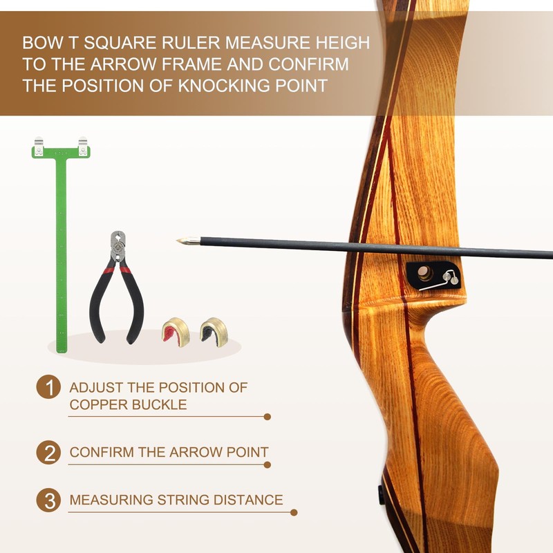 MECCANIXITY Archery Bows Square T-Shape Ruler Tool Nocking Points Pliers