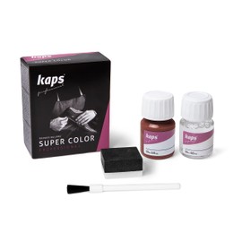 Kaps professional “Super Color” leather paint and “Preparer” for natural leather, synthetics and fabric (25 ml each) for the care and repair of leather shoes, assorted colours - -