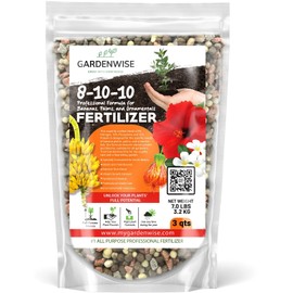 GARDENWISE Elite 8-10-10 Professional Fertilizer for Banana, Flowering, and Fruit Trees, Ornamentals - Boosts Flowering & Fruiting - for Indoor & Outdoor Plants (3 QUARTS)