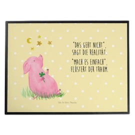 Mr. & Mrs. Panda Desk Mat Pig Happiness - Gift, Animal Motifs, Stationery, Good Mood, Goals, Stars, Desk Mat, Funny