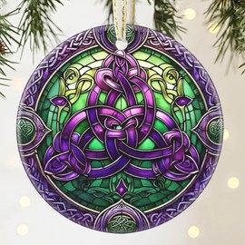 Christmas Ornament, 3.5 Inch Ceramic Christmas Hanging Ornament, Christmas Tree Decorations, Christmas Tree Ornaments, Gifts for Christmas, Holiday Presents, Gift Exchange - Celtic Knot
