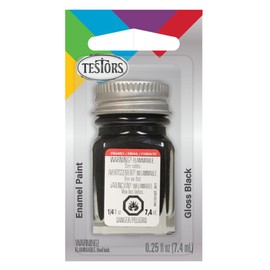 Testors 1147TT Black, Gloss, 0.25 fl oz Enamel Paint